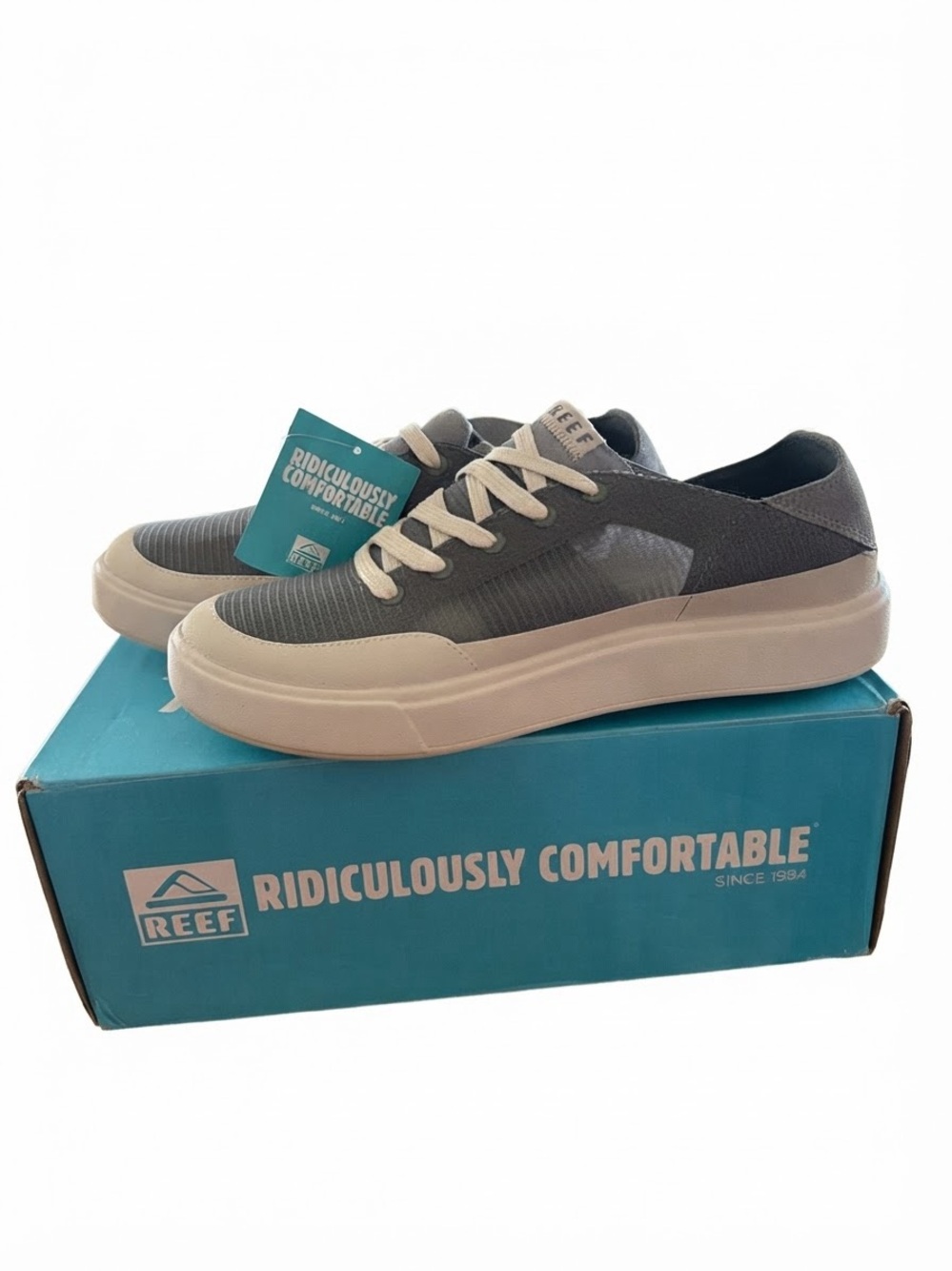 Reef Swellsole Navigator Shoes Grey/Vintage Lightweight Breathable Memory Foam